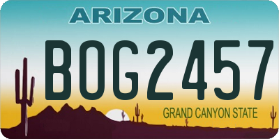 AZ license plate BOG2457