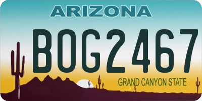 AZ license plate BOG2467