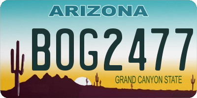 AZ license plate BOG2477