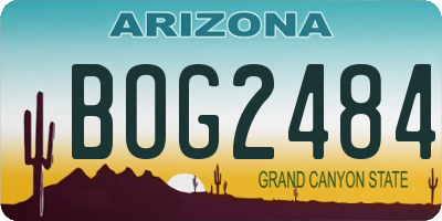 AZ license plate BOG2484