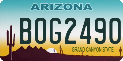AZ license plate BOG2490