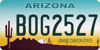 AZ license plate BOG2527