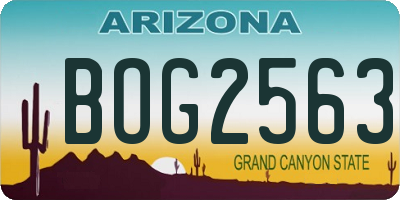 AZ license plate BOG2563