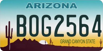 AZ license plate BOG2564