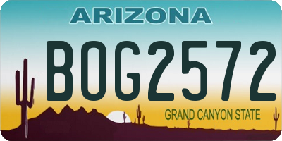 AZ license plate BOG2572