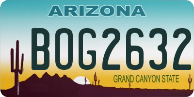 AZ license plate BOG2632