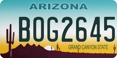 AZ license plate BOG2645