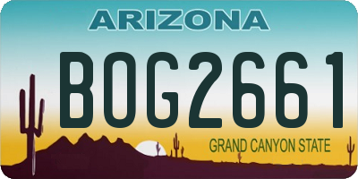 AZ license plate BOG2661