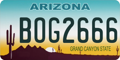 AZ license plate BOG2666