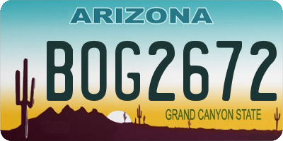 AZ license plate BOG2672