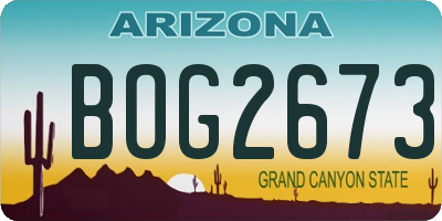 AZ license plate BOG2673