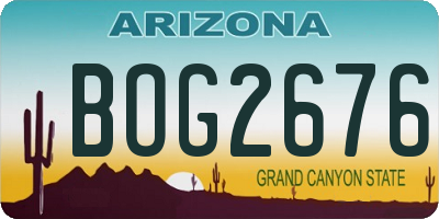 AZ license plate BOG2676