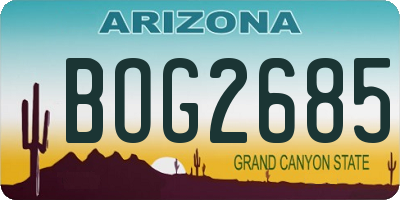 AZ license plate BOG2685