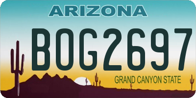 AZ license plate BOG2697