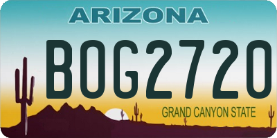 AZ license plate BOG2720
