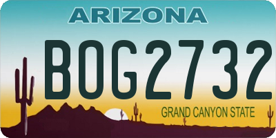 AZ license plate BOG2732