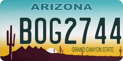 AZ license plate BOG2744