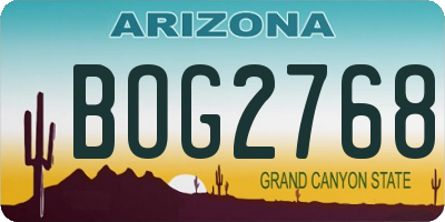AZ license plate BOG2768