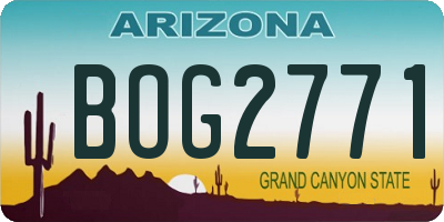 AZ license plate BOG2771