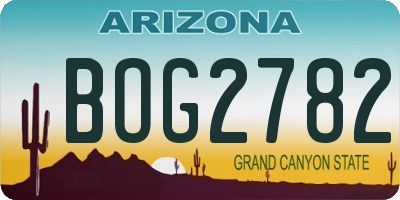 AZ license plate BOG2782