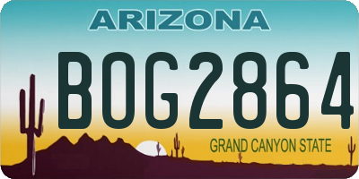 AZ license plate BOG2864