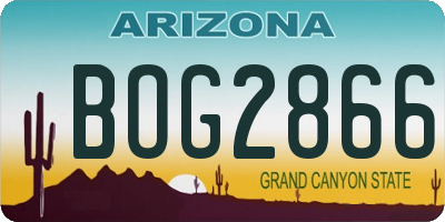 AZ license plate BOG2866