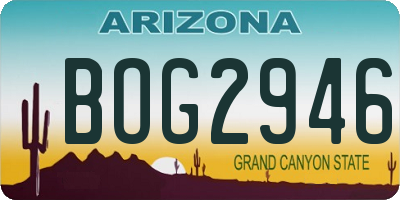 AZ license plate BOG2946