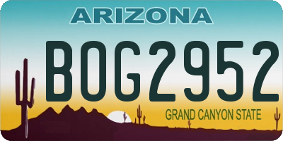 AZ license plate BOG2952