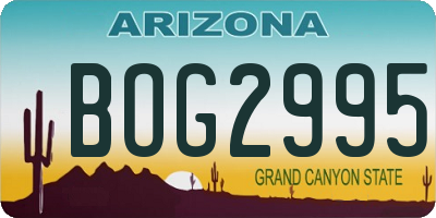 AZ license plate BOG2995