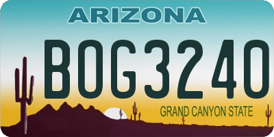 AZ license plate BOG3240
