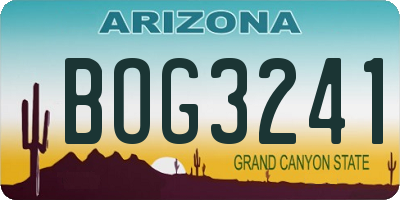 AZ license plate BOG3241