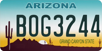 AZ license plate BOG3244