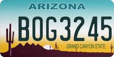 AZ license plate BOG3245
