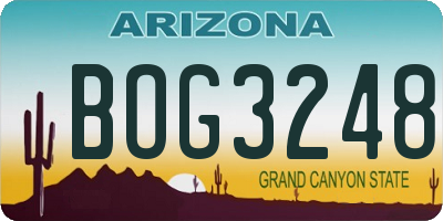 AZ license plate BOG3248