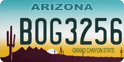 AZ license plate BOG3256