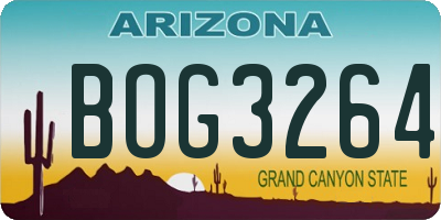AZ license plate BOG3264