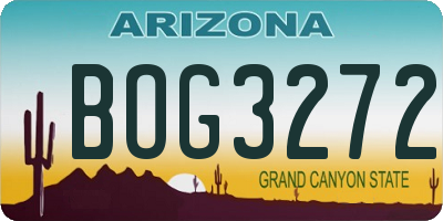 AZ license plate BOG3272