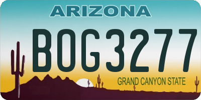 AZ license plate BOG3277