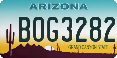 AZ license plate BOG3282