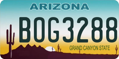 AZ license plate BOG3288
