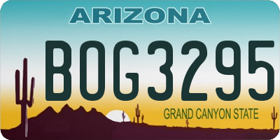 AZ license plate BOG3295