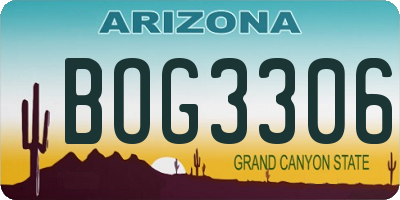 AZ license plate BOG3306