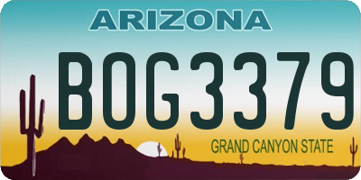 AZ license plate BOG3379