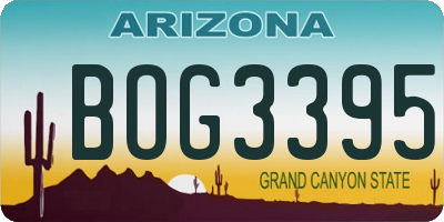 AZ license plate BOG3395