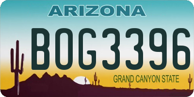 AZ license plate BOG3396