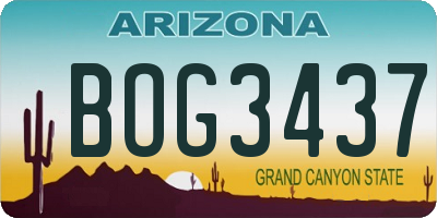 AZ license plate BOG3437