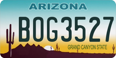 AZ license plate BOG3527