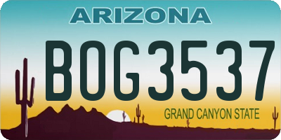 AZ license plate BOG3537