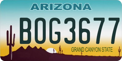 AZ license plate BOG3677