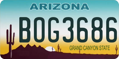 AZ license plate BOG3686
